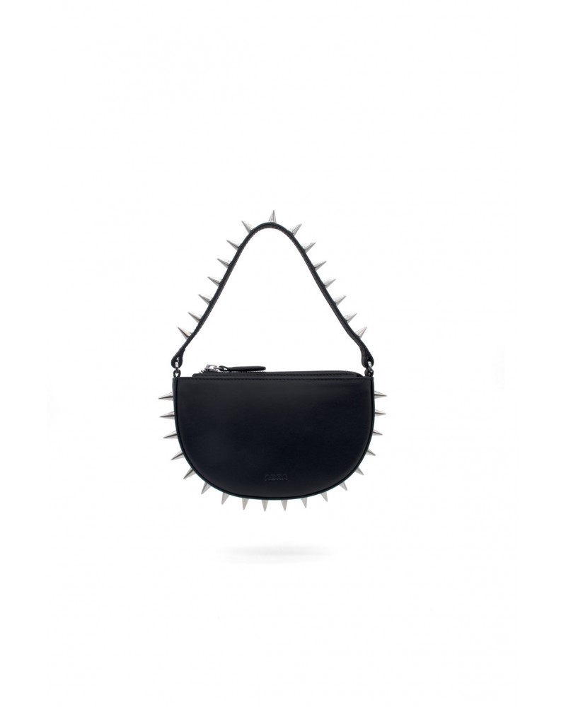 alexanderwang spike small hobo bag in studded leather BLACK -  alexanderwang® US